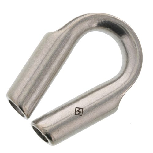 Three sixteenth inch stainless steel tubular rope thimble alt 3