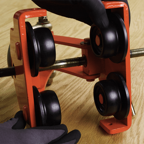 Tiger Lifting Adjustable Plain Hoist Beam Trolleys wheels close up