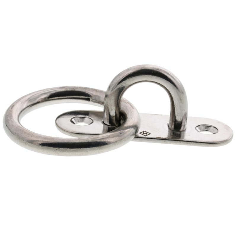 5/16" Stainless Steel Oblong Pad Eye with Ring#Size_5/16"