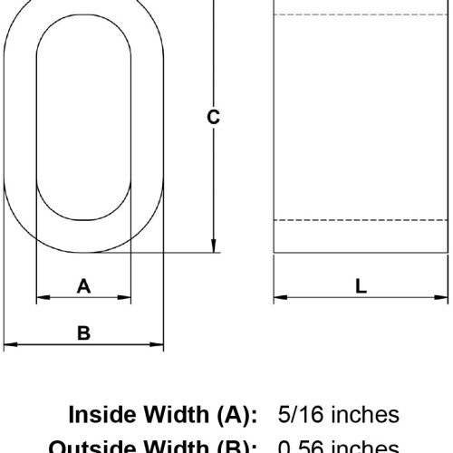 five sixteenths inch stainless oval sleeve specification diagram