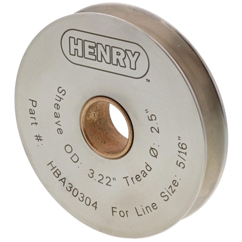 5/16" Cable x 3.25" Diameter Henry Block Stainless Steel Sheave with Self-Lubricated Bronze Bushing#Size_5/16"