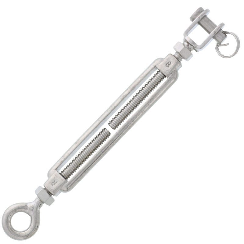 5/16" x 3-11/16" Stainless Steel Jaw x Eye Turnbuckle#Size_5/16" x 4-3/4"