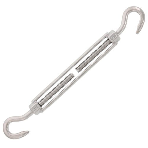 5/16" x 4-1/2" Stainless Steel Hook x Hook Turnbuckle#Size_5/16" x 4-1/2"