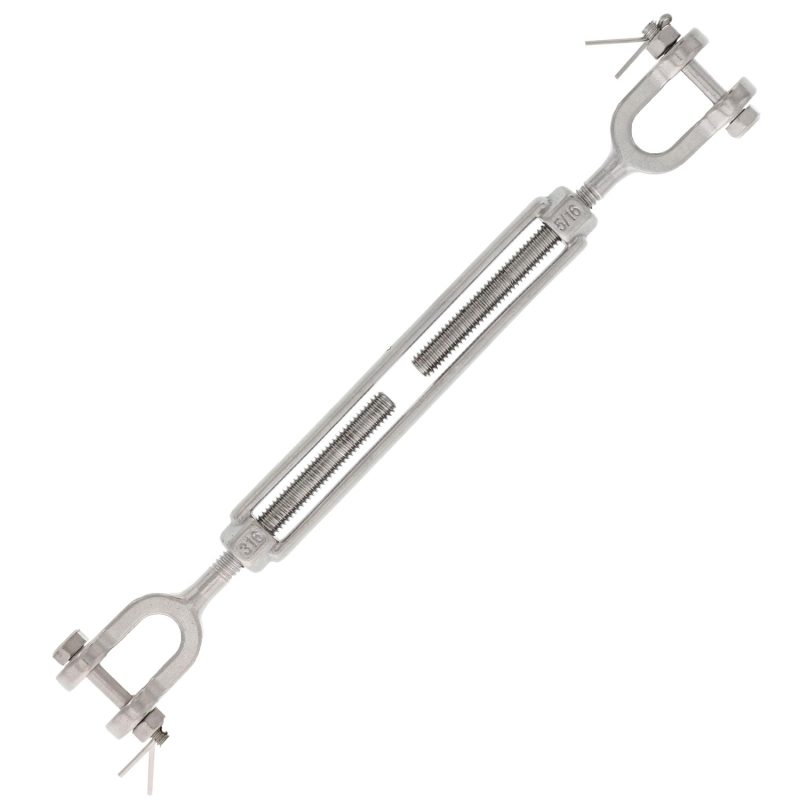 5/16" x 4-1/2" Stainless Steel Jaw x Jaw Turnbuckle#Size_5/16" x 4-1/2"