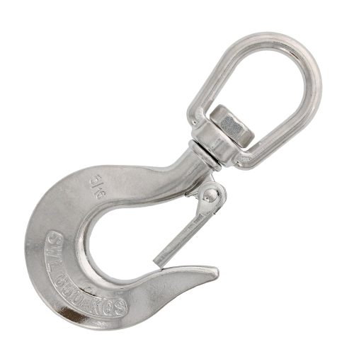 5/16" Stainless Steel Swivel Eye Hook with Latch#Size_5/16"