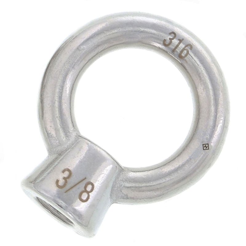 5/16" Stainless Steel Eye Nut with 3/8"-16 UNC Tap#Size_5/16" Thickness (3/8"-16 UNC Tap)