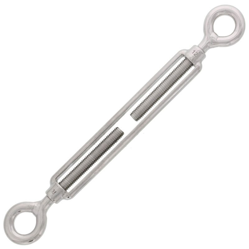 1/2" x 8" Stainless Steel Eye x Eye Turnbuckle#Size_1/2" x 8"