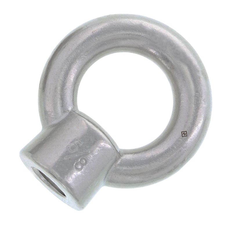 1/2" Stainless Steel Eye Nut with 5/8"-11 UNC Tap#Size_1/2" Thickness (5/8"-11 UNC Tap)