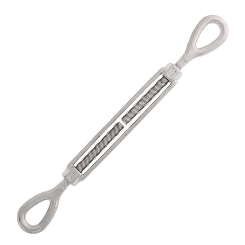 1/2" x 6" Stainless Steel Eye x Eye Turnbuckle#Size_1/2" x 6"