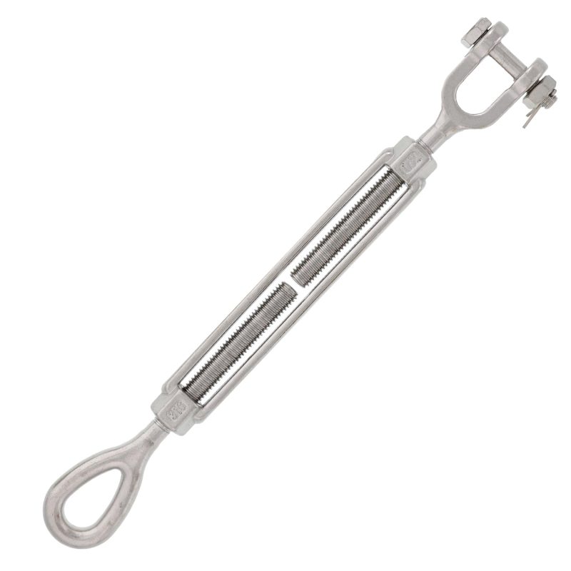 1/2" x 6" Stainless Steel Jaw x Eye Turnbuckle#Size_1/2" x 6"