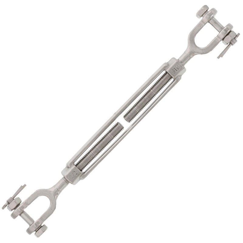 1/2" x 6" Stainless Steel Jaw x Jaw Turnbuckle#Size_1/2" x 6"