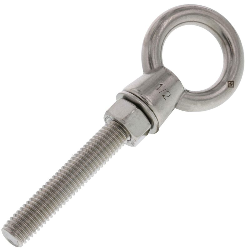 1/2" x 3-3/16" Stainless Steel Shoulder Eye Bolt#Size_1/2" x 3-3/16"