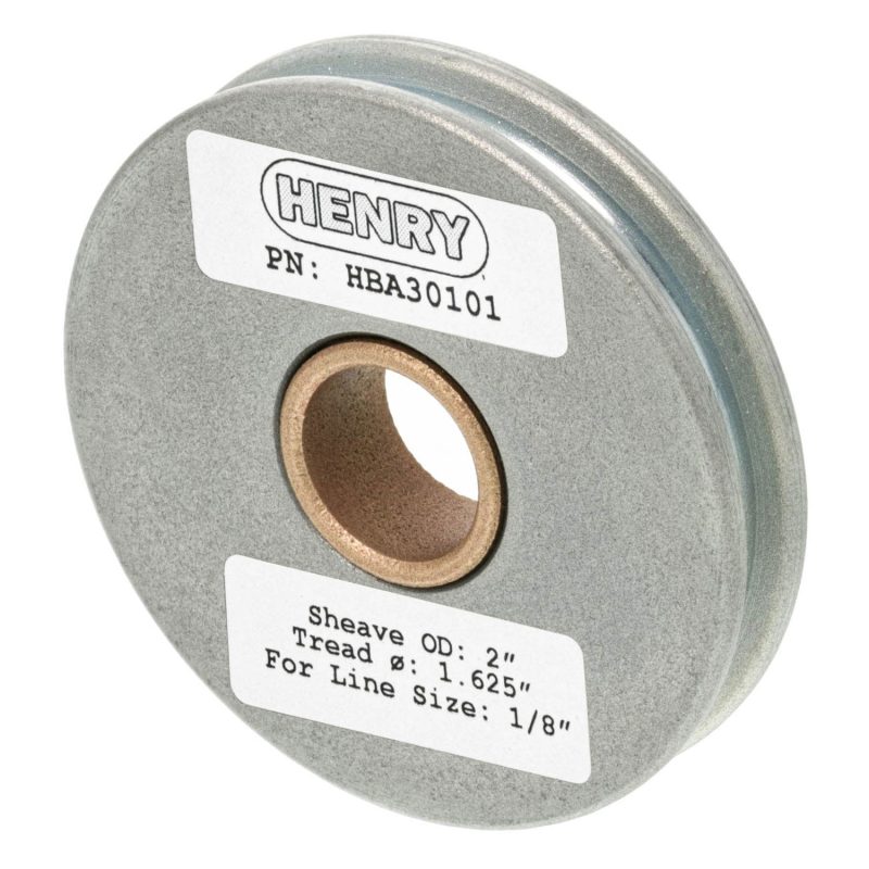 1/8" Cable x 2" Diameter Henry Block Zinc Plated Sheave with Self-Lubricated Bronze Bushing#Size_1/8"