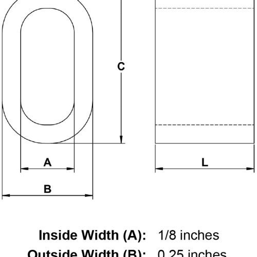 one eighth inch stainless oval sleeve specification diagram