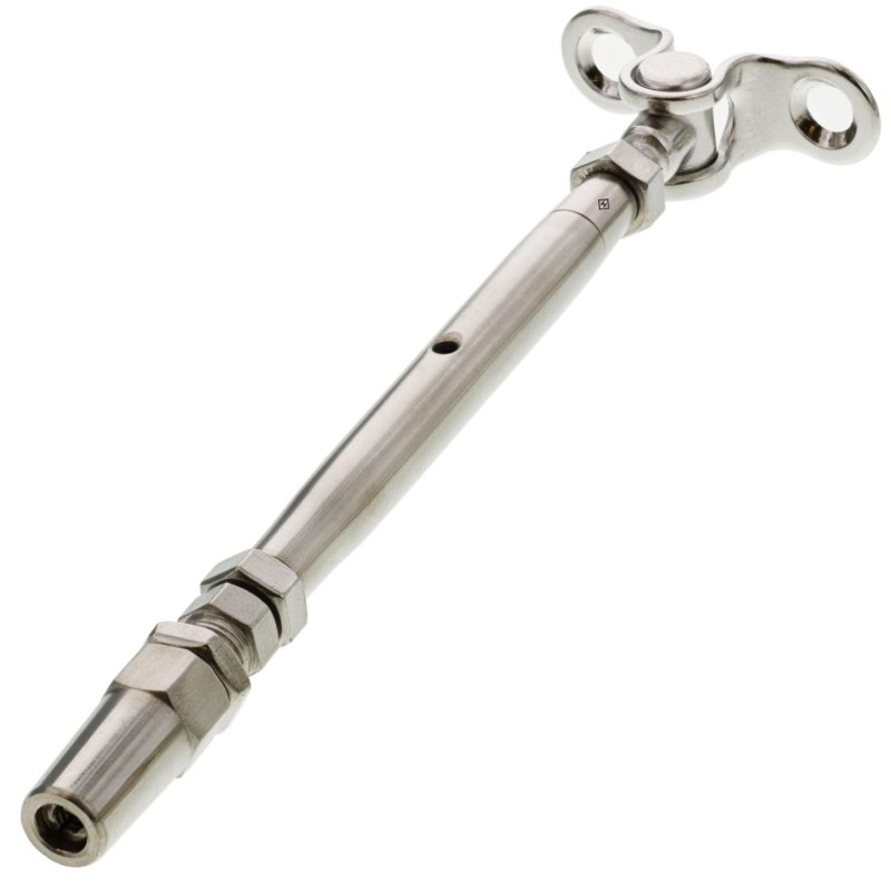 one eighth inch stainless steel swageless deck toggle turnbuckle