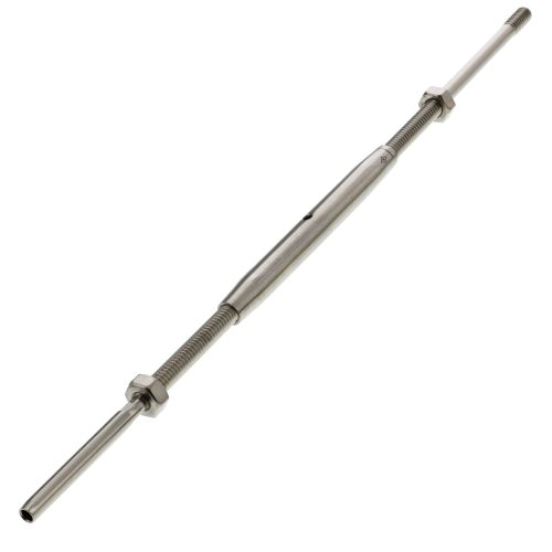 one eighth stainless steel hand swage threaded stud turnbuckle alt