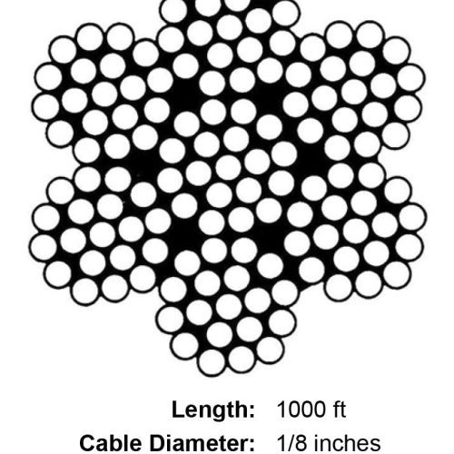 one eighth x 1000 foot galvanized cable specification diagram