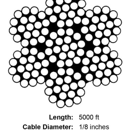 one eighth x 5000 foot galvanized cable specification diagram