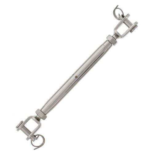 1/4" x 3-1/4" Stainless Steel Pipe Style Jaw x Jaw Turnbuckle#Size_1/4" x 3-1/2"