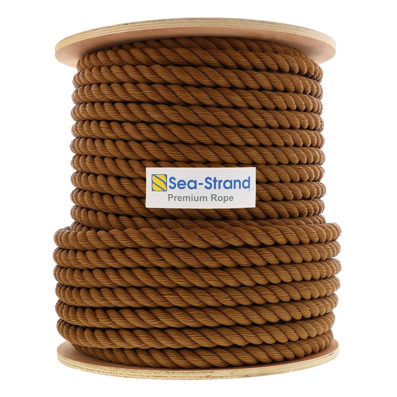 1" x 300' Reel, Tan, 3-Strand Polypropylene Rope#Size_1" x 300'