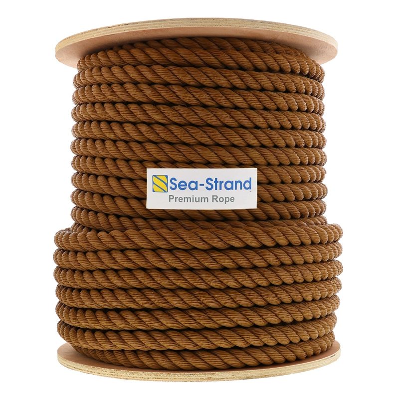 1-1/4" x 200' Reel, Tan, 3-Strand Polypropylene Rope#Size_1-1/4" x 200'