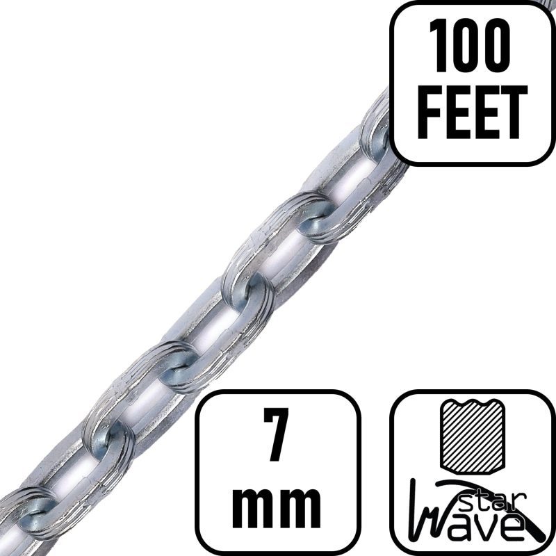 pewag replacement chain 100ft 7mm starwave link