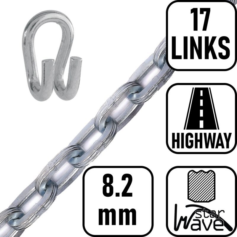 pewag replacement chain 17 links 8 2mm starwave with hook