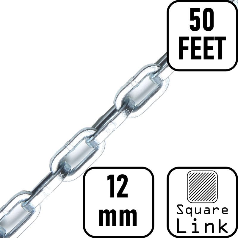 pewag replacement chain 50ft 12mm square link