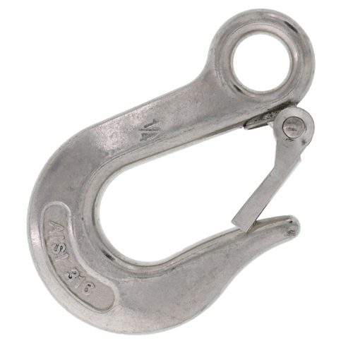 1/4" Type 316 Stainless Steel Slip Hooks with Eye#Size_1/4"