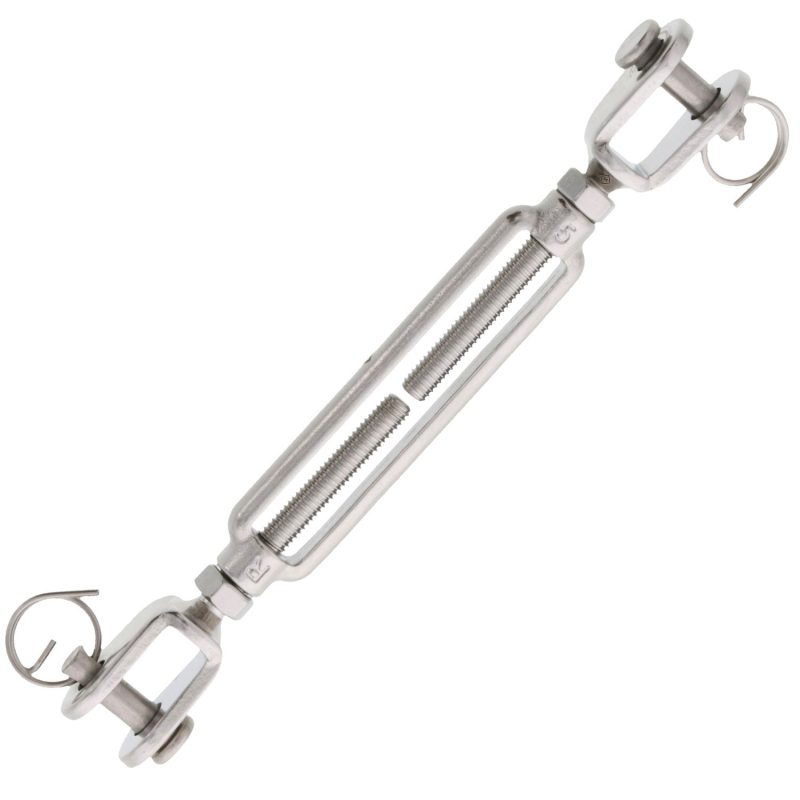 1/4" x 3-9/16" Stainless Steel Jaw x Jaw Turnbuckle#Size_1/4" x 3-9/16"