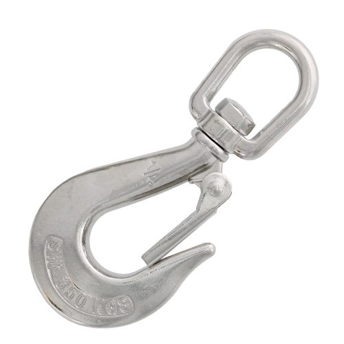 1/4" Stainless Steel Swivel Eye Hook with Latch#Size_1/4"