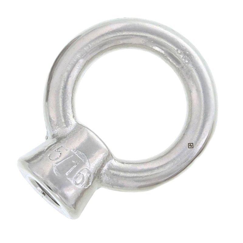 1/4" Stainless Steel Eye Nut with 5/16"-18 UNC Tap#Size_1/4" Thickness (5/16"-18 UNC Tap)