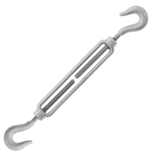 1/4" x 4" Chicago Hardware Hot Dip Galvanized Hook x Hook Turnbuckle#Size_1/4" x 4"