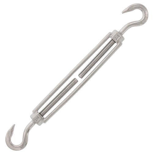 1/4" x 4" Stainless Steel Hook x Hook Turnbuckle#Size_1/4" x 4"