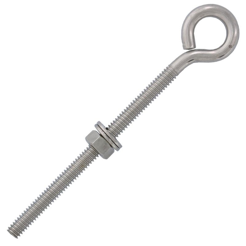 1/4" x 6" Stainless Steel Plain Eye Bolt#Size_1/4" x 6"