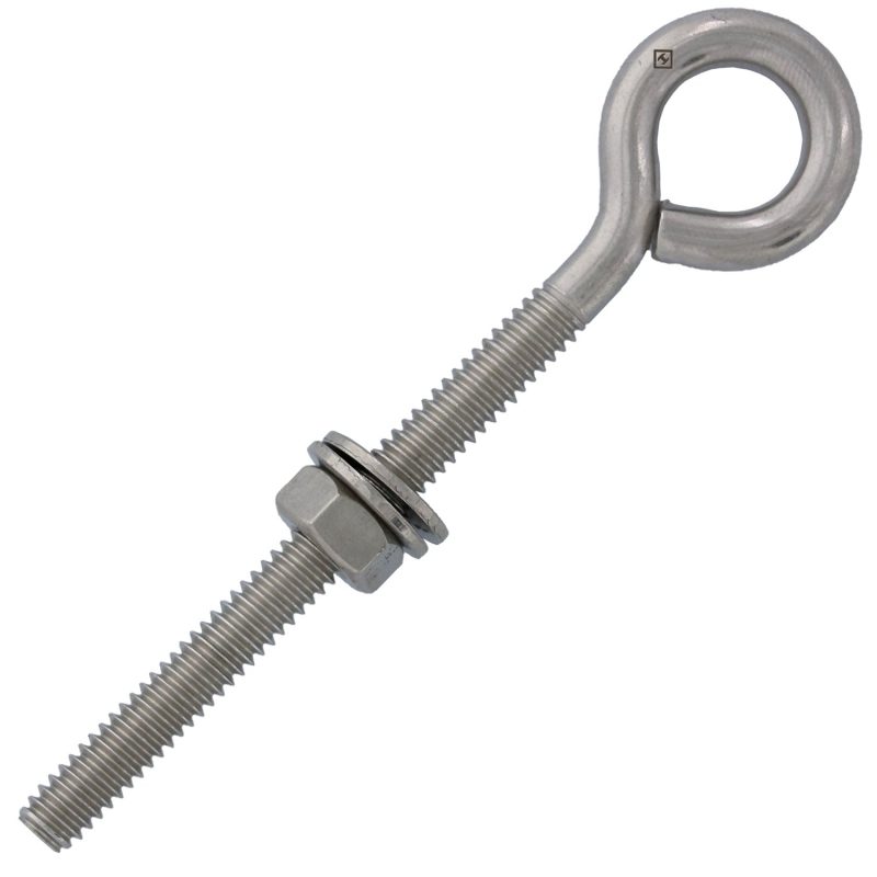 1/4" x 3" Stainless Steel Plain Eye Bolt#Size_1/4" x 3"