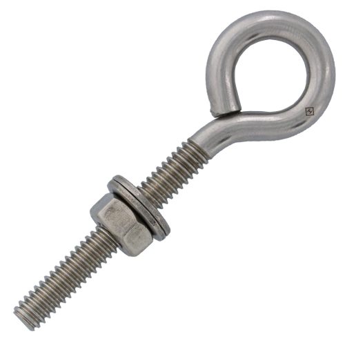 1/4" x 2" Stainless Steel Plain Eye Bolt#Size_1/4" x 2"