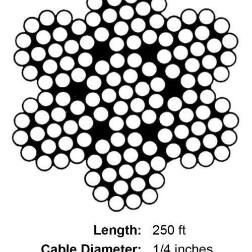 quarter x 250 foot galvanized cable specification diagram