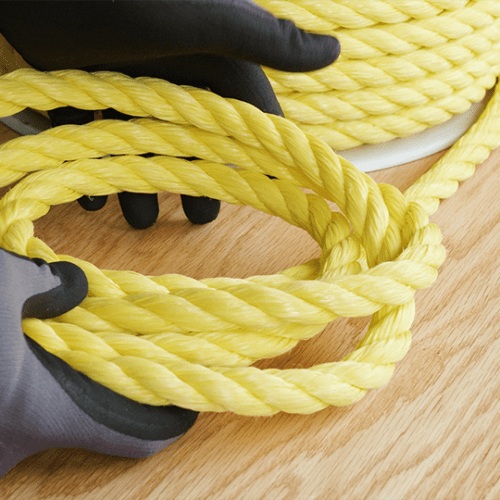 sea strand polypropylene rope three strand yellow coil