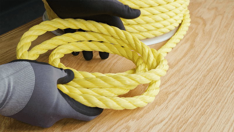 sea strand polypropylene rope three strand yellow coil