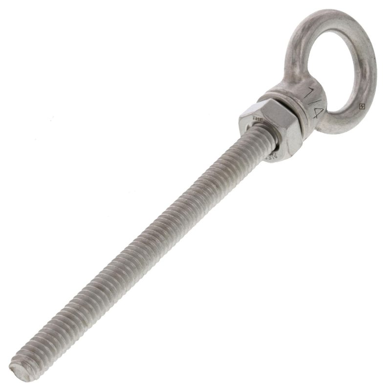 1/4" x 3-1/8" Stainless Steel Shoulder Eye Bolt#Size_1/4" x 3-3/16"