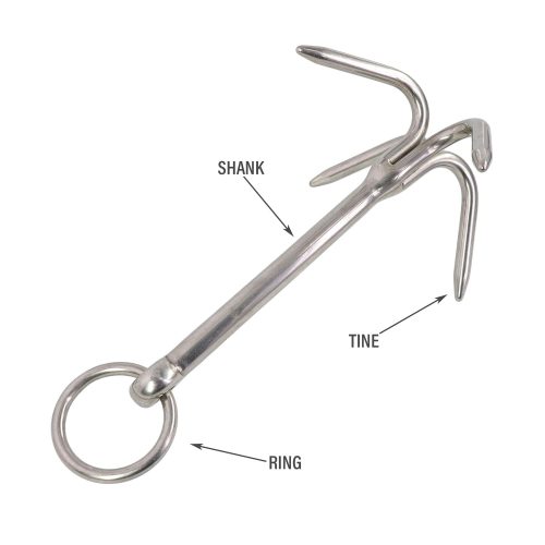 stainless steel grapnel anchor terminology graphic