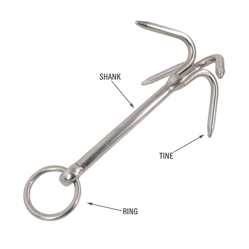 stainless steel grapnel anchor terminology graphic