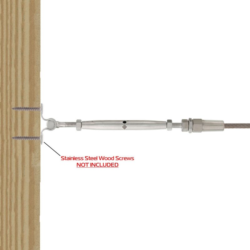 stainless steel swageless deck toggle turnbuckle post install