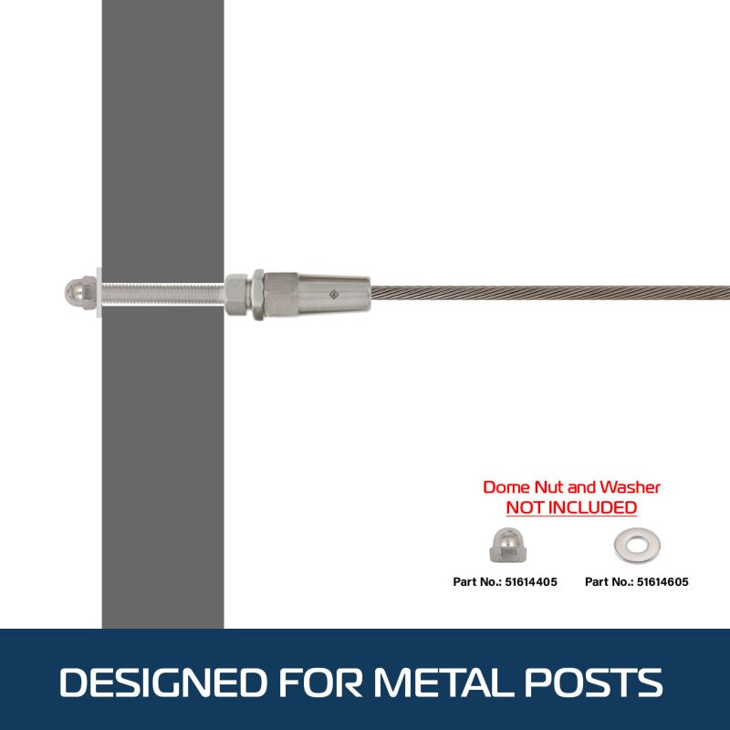 stainless steel swageless stud post install