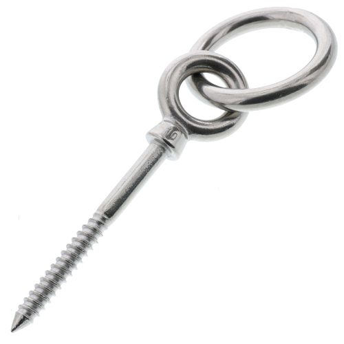 3/8" x 3-15/16" Stainless Steel Lag Eye Bolt with Ring#Size_3/8"