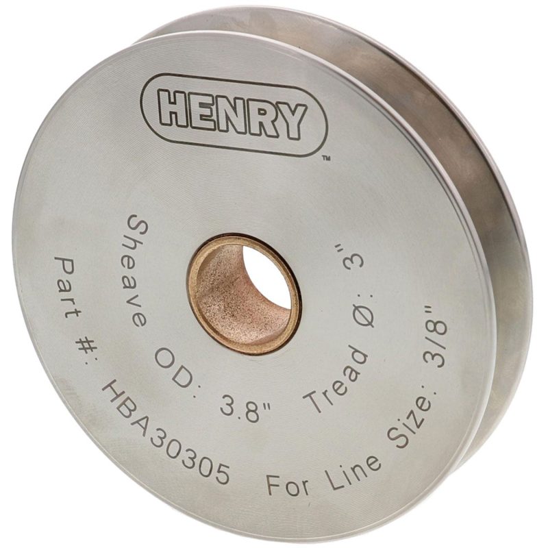 3/8" Cable x 3.8" Diameter Henry Block Stainless Steel Sheave with Self-Lubricated Bronze Bushing#Size_3/8"