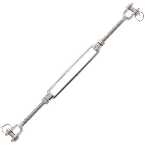 three eighths inch stainless steel jaw x jaw turnbuckle alt