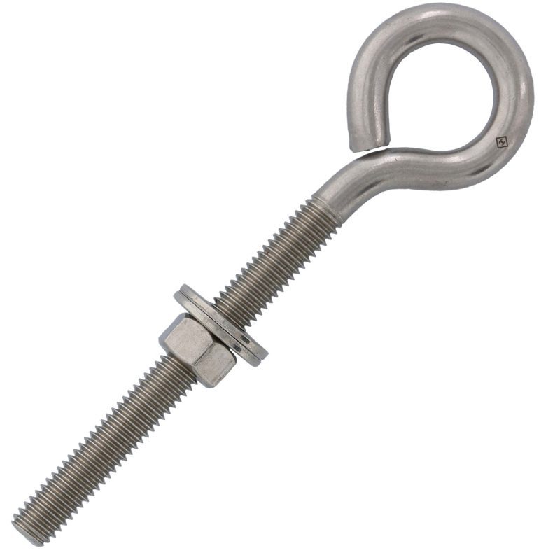 3/8" x 4" Stainless Steel Plain Eye Bolt#Size_3/8" x 4"