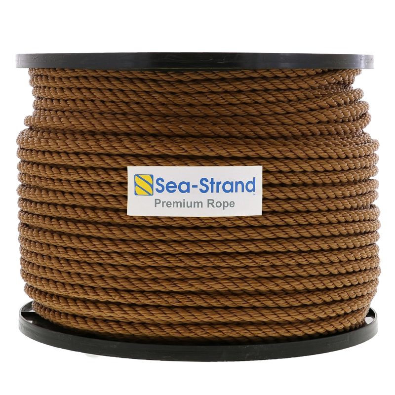 3/8" x 600' Reel, Tan, 3-Strand Polypropylene Rope#Size_3/8" x 600'